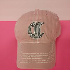 LADIE'S BLING CAP WITH CHROME LETTER "C"